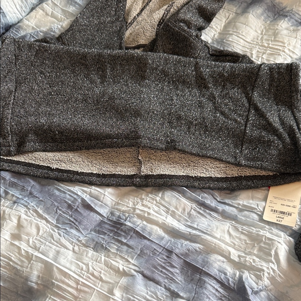 St. John's Bay Charcoal Hoodie Sparkle Sweater - Picture 7 of 7